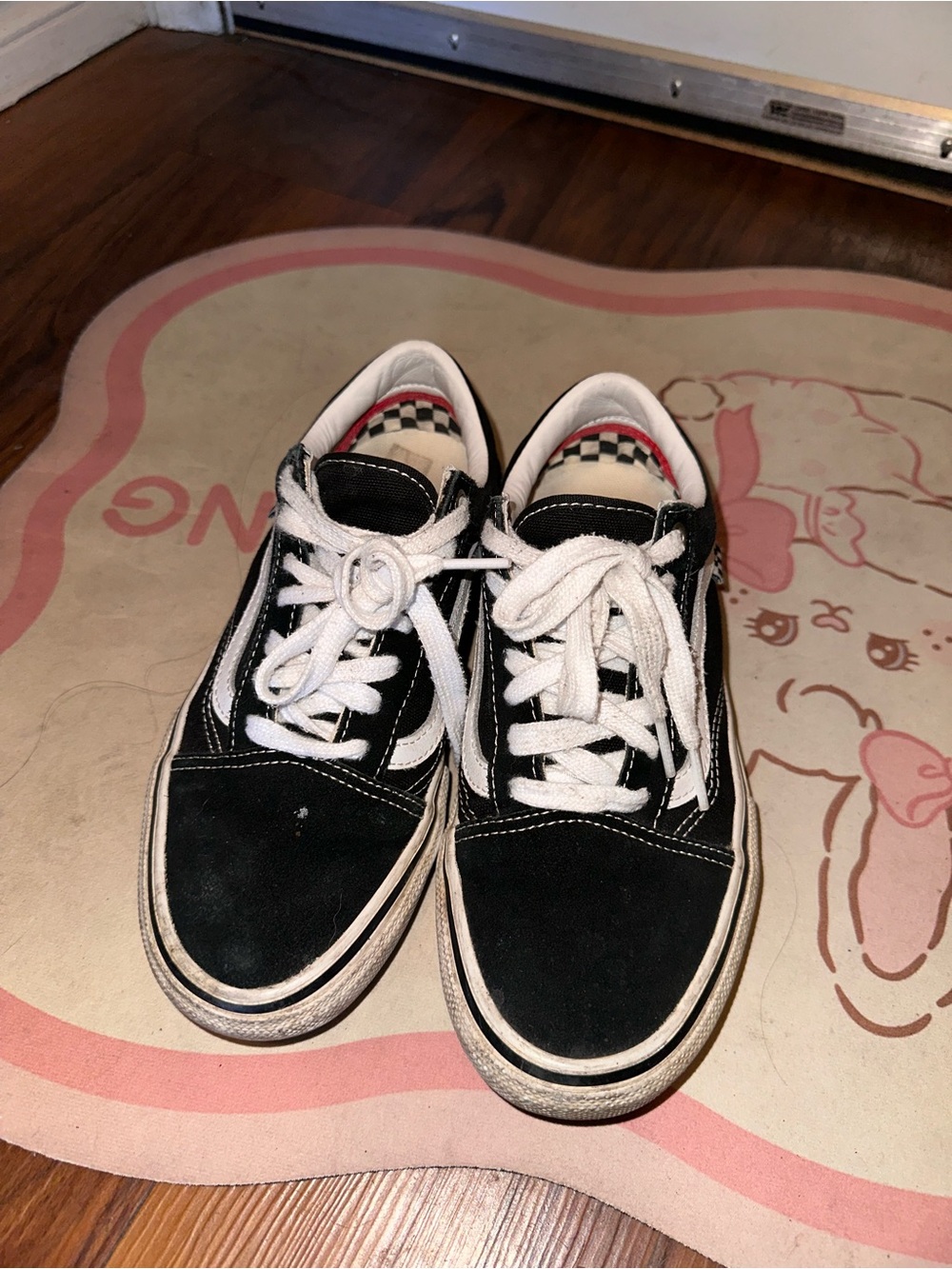 Vans Kids Black and White Low-Top Skate Sneakers